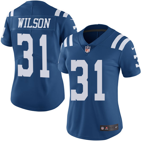 Indianapolis Colts #31 Limited Quincy Wilson Royal Blue Nike NFL Women Rush Vapor Untouchable Jersey->women nfl jersey->Women Jersey